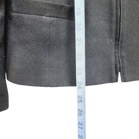 Stephanie Andrews blazer jacket Women's 100% Wool Size 4 Black Full Zip - Picture 7 of 8